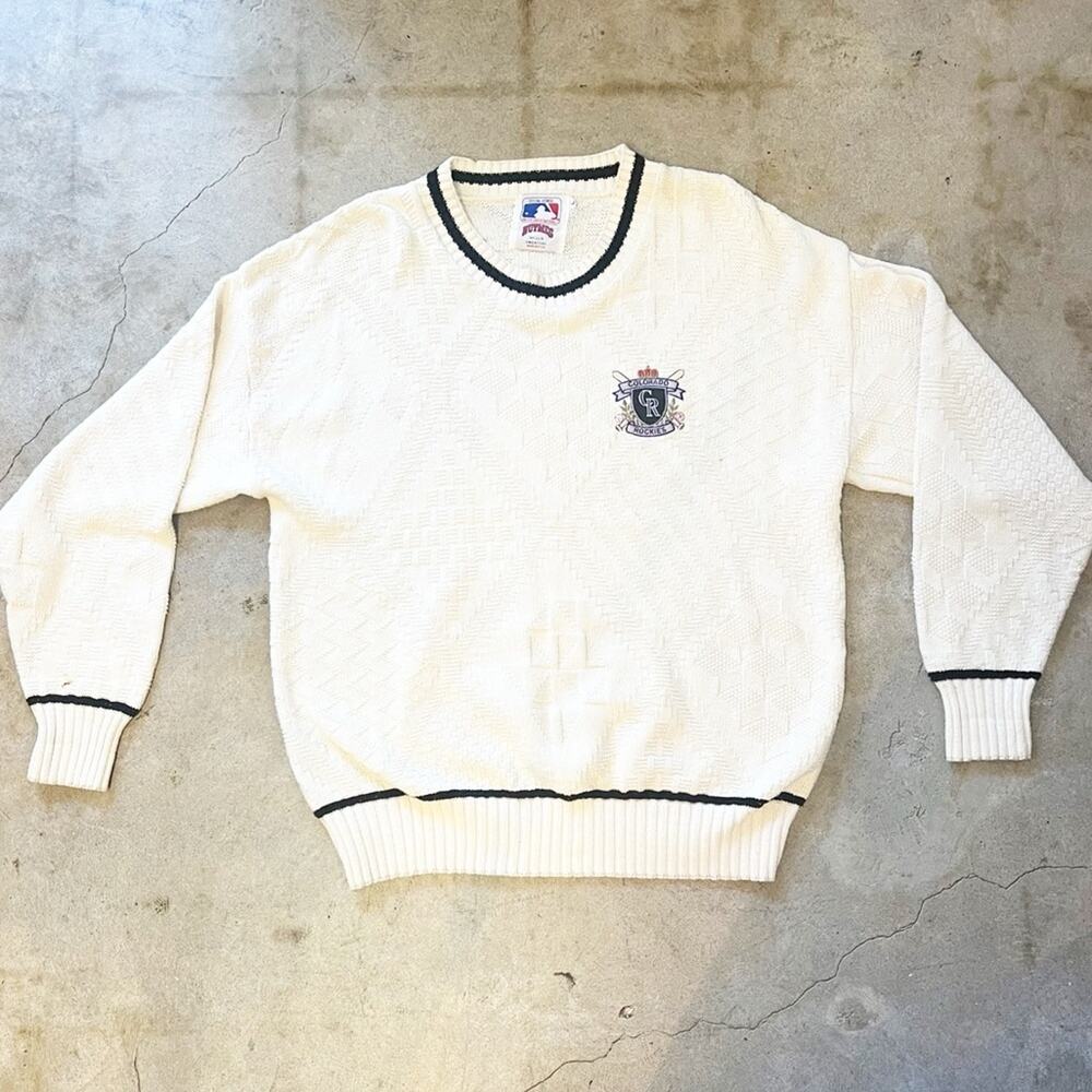 MLB Vintage Colorado Rockies Sweater Nutmeg Mills Size Large